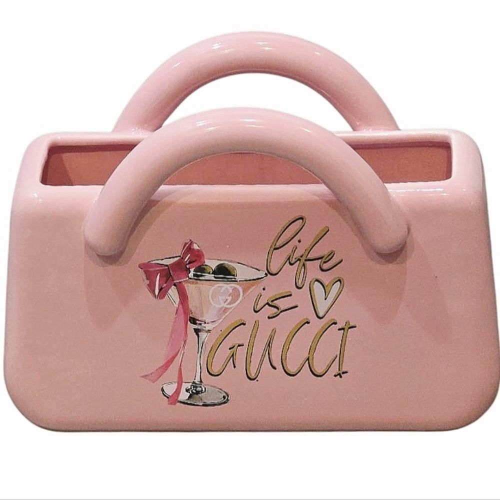 At Home, "Life Is Gucci", Martini Glass Purse-Shaped Decor